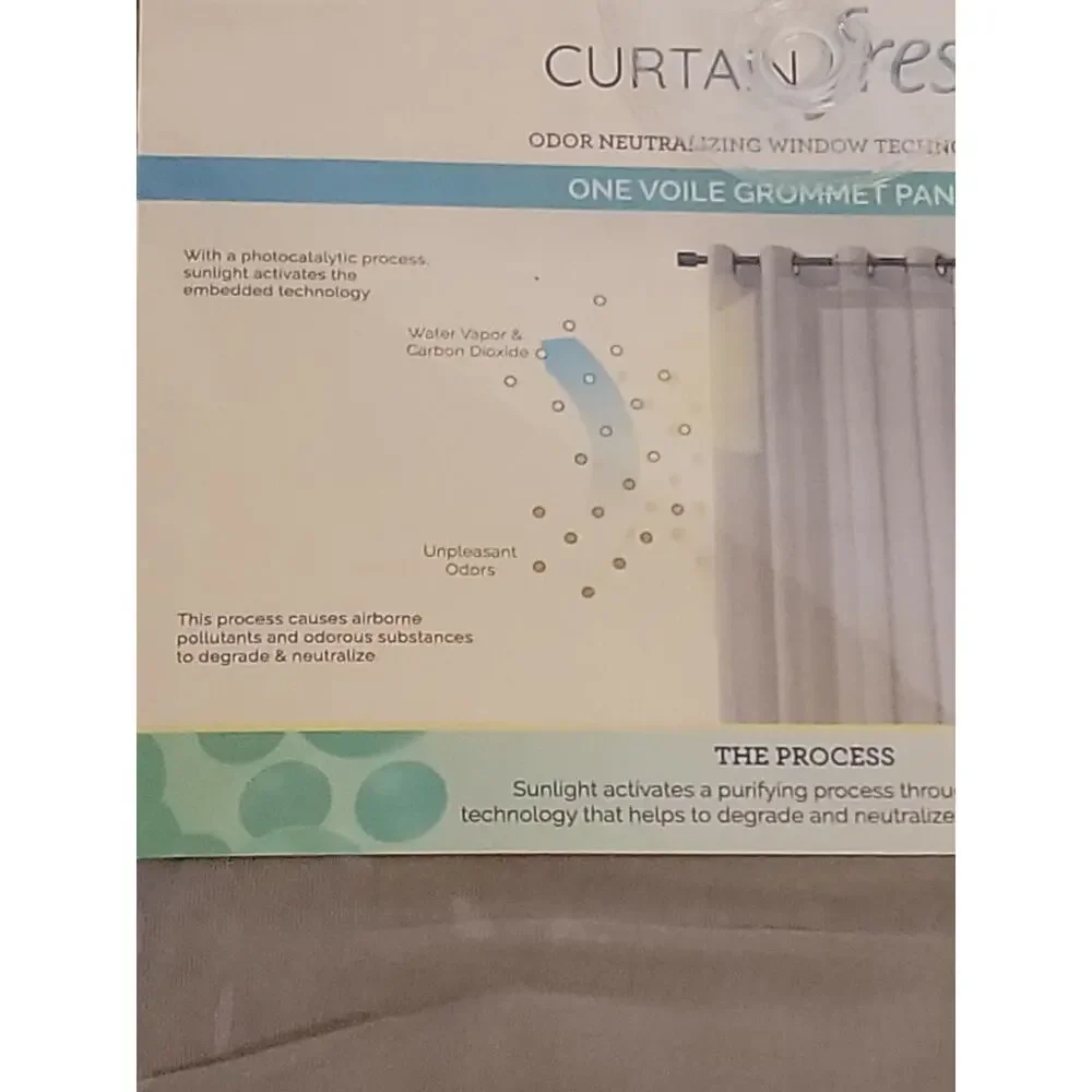 Arm n Hammer Curtain Fresh Odor Neutralizing Single Voile Grommet Panel 59